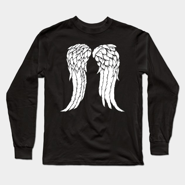 Daryls Wings Sil Long Sleeve T-Shirt by Ratherkool